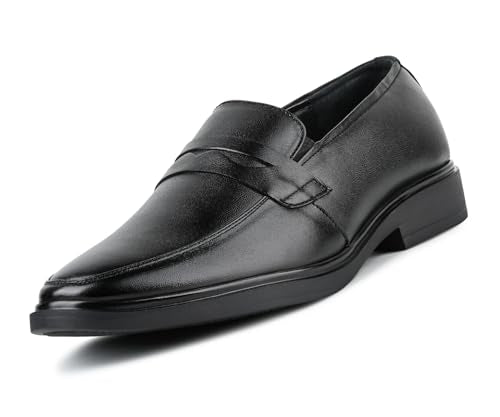 LOUIS STITCH Jet Black Lightweight Slip-On Moccasin Shoe | Formal Shoes for Men | LSFXSOJB | UK-6