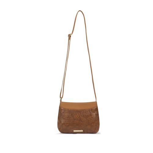 Caprese Pupa Medium Sling Bag for Women with Adjustable Strap & Zipper Closure for Comfortable Wear | Versatile Handbag for Everyday Use, Travel, and Special Occasions (Tan)