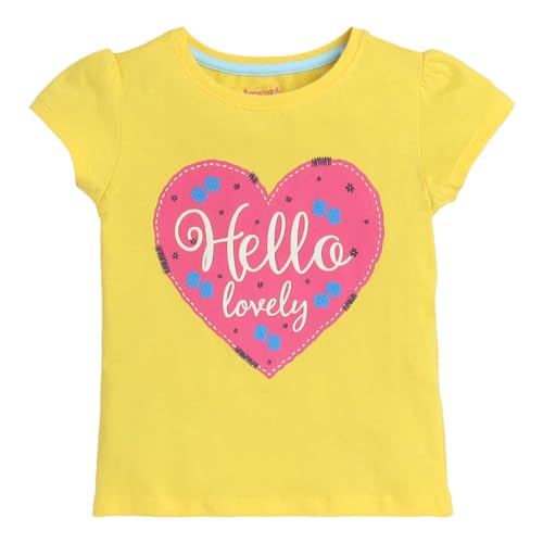 Hopscotch Girls All-Over Print T-Shirts - Pack of 5 In Multi Color for Ages 3-4 Years