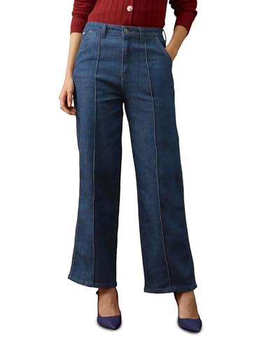 U.S. POLO ASSN. High Rise Straight Fit Jeans (UWAW25JEN404_Blue_34)