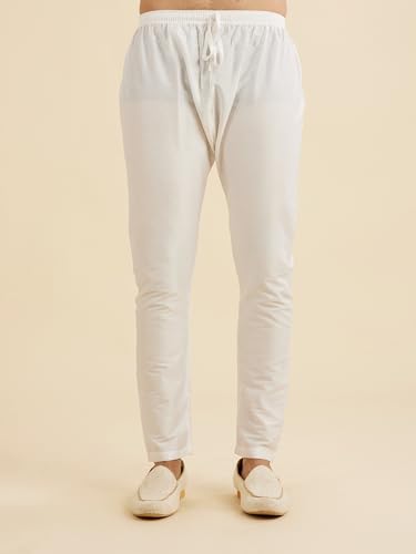 Manyavar Men's Art Silk Digital Print Kurta Set (Light Blue,XL)