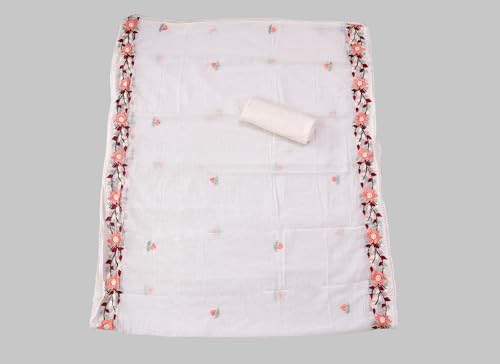 SALWAR STUDIO Off White Embroidered Floral Silk Unstitched Dress Material_VCDM0099-OFWH