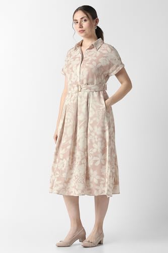 Women Pink Print Formal Dress