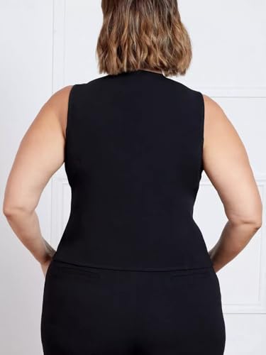 TIPTOP TRENDS Women's Black Waistcoat-Slim Fit Western Waistcoat for Women & Girls | Black | S