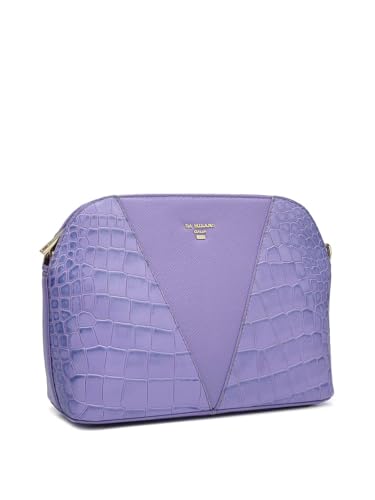 Da Milano Women's Leather Sling Bag - Purple