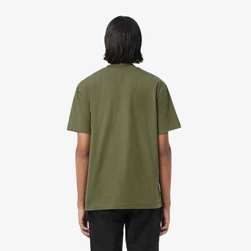 Lacoste Men's Solid Classic Fit T-Shirts (TH7318BMY_Khaki Green