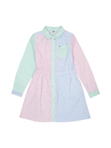 Girls Cotton Spread Collar Shirt Dress
