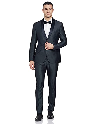 PARX Rayon Men's Full Sleeve Urban FIT Dark Blue Casual Suit Business Pants Set (XMDN00315-B6 104