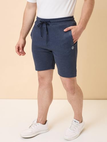 Status Quo Men’s Cotton Blend Solid Drawstring Shorts | 60% Cotton 40% Polyester | Regular Fit, Above Knee | Side Pockets & Waistband for Casual, Gym & Lounge