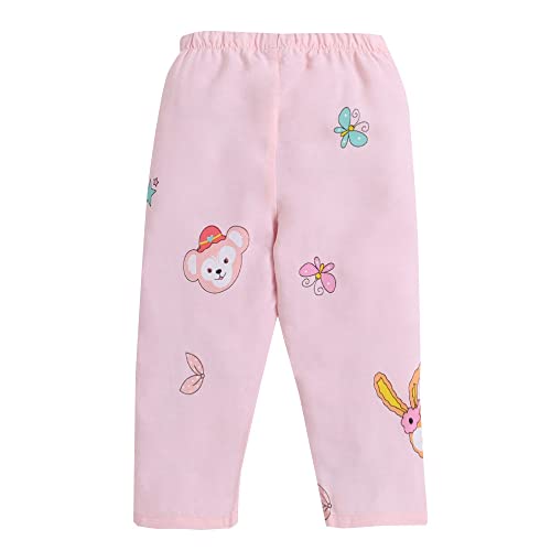 Hopscotch Girls Cartoon Print Top Pajama Set In Peach Color for Ages 12-24 Months