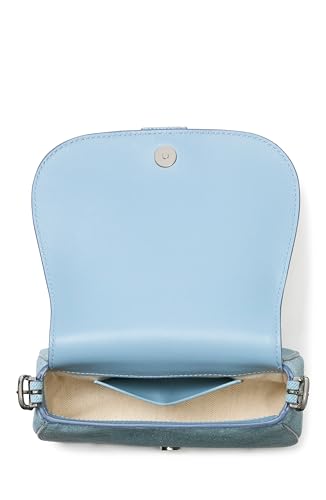 kate spade new york Nouveau Textured Leather Mini Saddle, Denim Blue Multi, One Size, Nouveau Denim Suede Mini Saddle