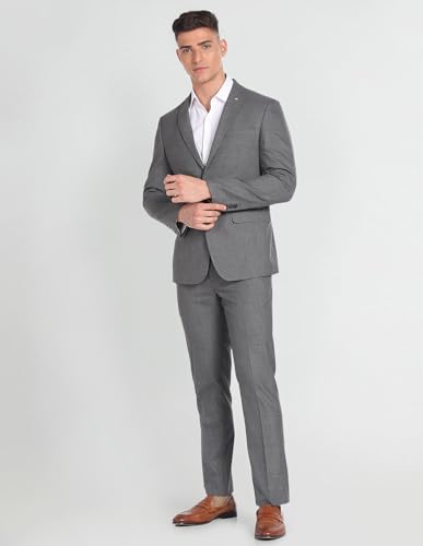 Arrow Solid Tailored Fit Formal Suit Grey