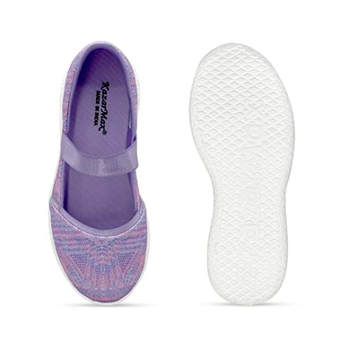 KazarMax Girl's Lavender Mesh Ballet Flat - 10 UK