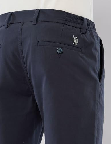 U.S.Polo Association Men's Mid Rise Riley Straight Fit Trousers (USTRO044R_Navy_40)