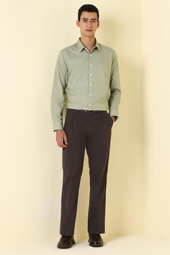 Men Brown Solid Casual Trousers