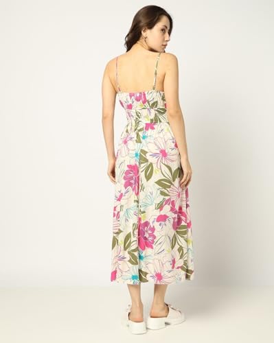 GAP Women's Cotton Blend Classic Midi Casual Dress (442754731_Multi Multicolour