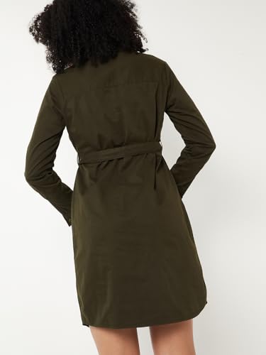 Max Women Solid Shirt Dress(Green_XL)