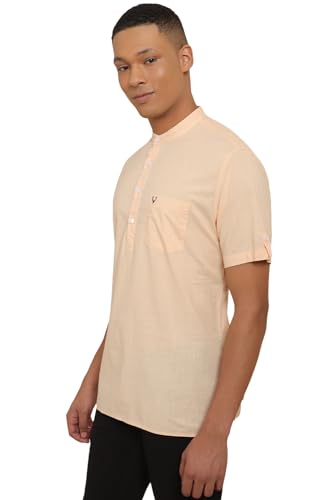 Men Beige Slim Fit Solid Casual Shirts