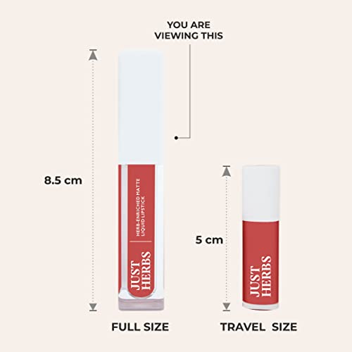 Just Herbs Ayurvedic Liquid Lipstick Kit Set of 5 with Long Lasting Matte Finish, Hydrating & Lightweight Lip Colour, Deeps & Reds - Paraben & Silicon Free - 5 ml (Pack of 2)