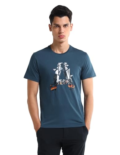 ARROW Men's Regular Fit T-Shirt (ANAITS3355_Teal