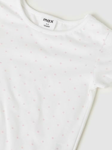Max Girls Solid Pinafore Dress with T-Shirt(Pink_3-4 Y)