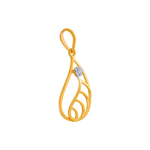 P.C. Chandra Jewellers 14k (585) Yellow Gold and American Diamond Pendant for Women