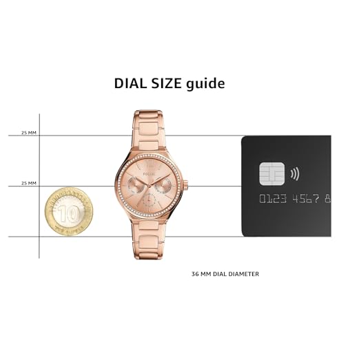 Fossil Eevie Analog Rose Gold Dial and Band Women's Stainless Steel Watch-BQ3721