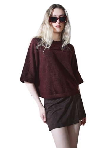 ONLY Women's Acrylic Blend Round Neck Pullover Sweater (15333199-Port Royale_Port