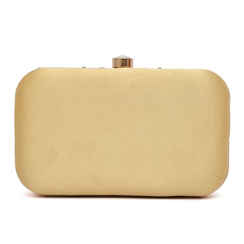 For The Beautiful You Neck Embroidered Women's Clutch (Gold)