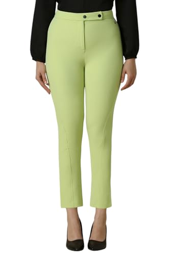 Allen Solly Women Green Regular Fit Solid Formal Trousers