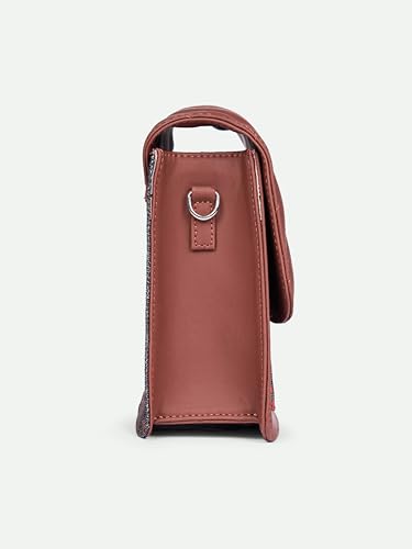ZOUK Hooghly Nouveau Beyond Basic Sling Bag Printed Vegan Leather Black Flap Closure Beyond Basic Sling Bag For Women's Girls