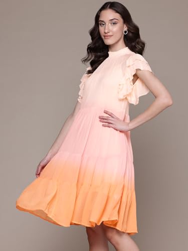 Label RITU KUMAR Multi Color Anza Ombre Shift Dress with Camisole