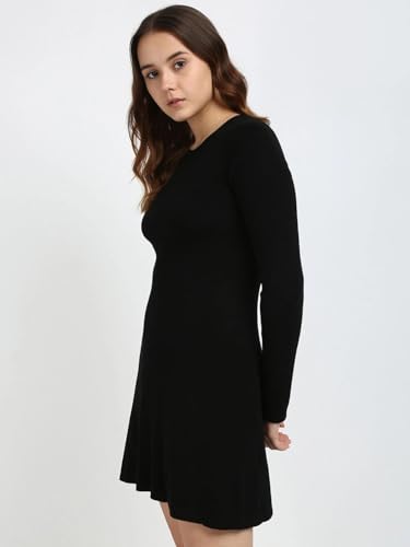 Calvin Klein Jeans Women's Cotton Shift Above The Knee Casual Dress (J20J224156BEH_Ck Black