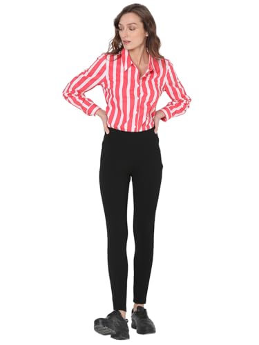 VERO MODA Women Solid Black Viscose Skinny Fit High-Rise Jeggings