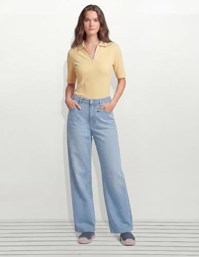 U.S. POLO ASSN. High Rise Straight Fit Jeans Light Blue