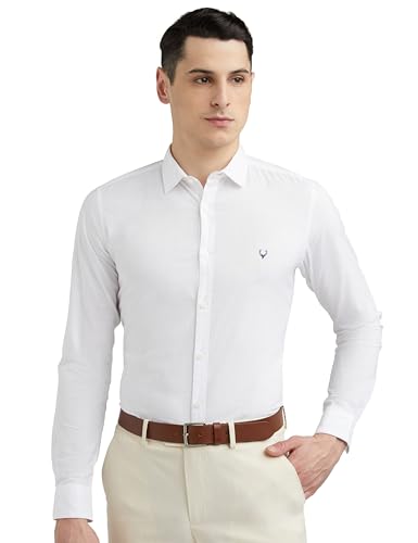 Allen Solly Men's Solid Slim Fit Shirt (ASSFQMOBZ43301_White_42)