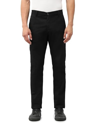 U.S.Polo Association Men's Textured Denver Slim Fit Trousers (USTRO012D_Black_30)
