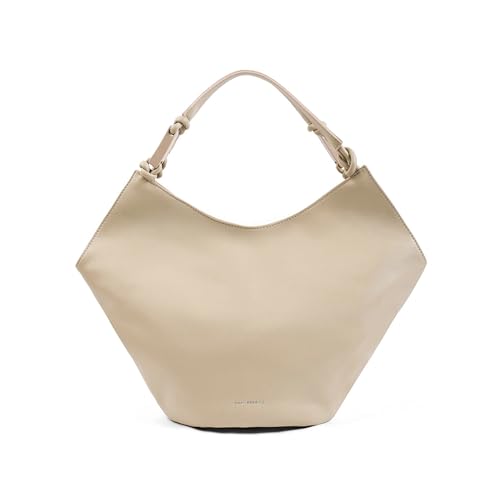 Lino Perros Avril Beige Slouchy Bucket Hobo