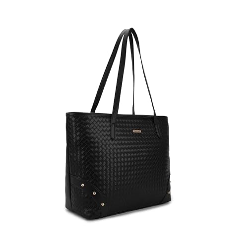 Fastrack Textured Tote | Textured Faux-Leather Tote Bag for Women | Spacious Handbag with Sturdy Handles for Work & Leisure