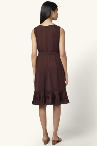 Women's Annabelle Brown Dress Regular Fit,Brown,L