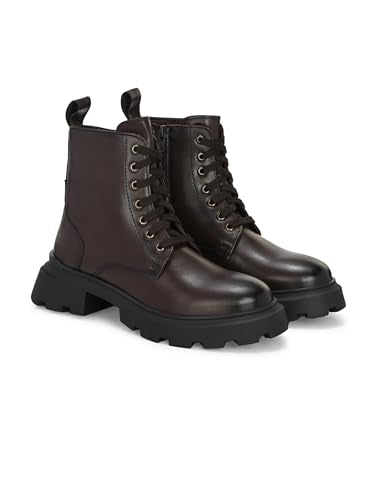 Delize Brown Lightweight Women derby ankle boots with track outsole 67304-37