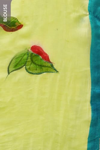 Taneira Women Light Green Silk Bengal Hand Paint Embroidery Saree with Unstitched Blouse (SAIH01AD4870 - Light Green)