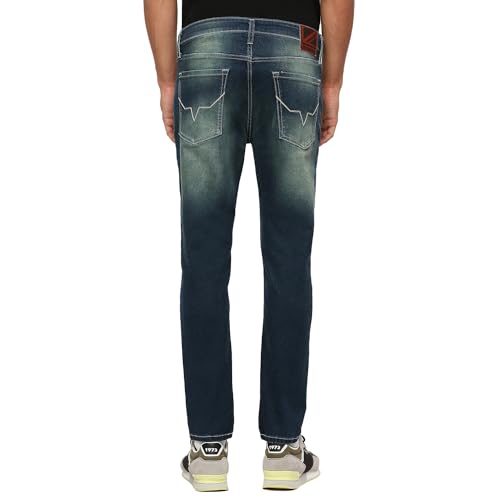 Pepe Jeans Men's Mid Rise Slim Fit Jeans, Green, 30