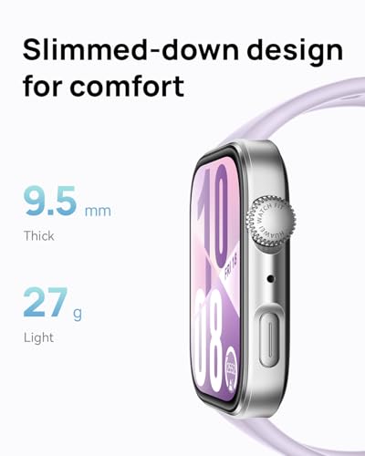 Huawei Watch FIT 4 smartwatch, 1.82" Large Display, Up to 10-Day Battery Life, Dual Band GPS, 100+ Sports Modes, Fitness Health Tracker, Emotional Assistant, Compatible with Android iOS, Purple