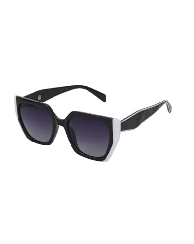 Carlton London Black and White Toned with Polarised Lens Oversized Sunglass for women