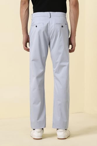 Men Grey Solid Casual Trousers