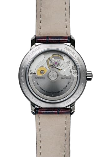 Zeppelin Woman’s Automatic Watch with Open Heart and Leather Strap