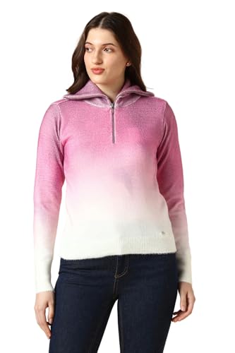 Women Pink Textured Casual Sweater