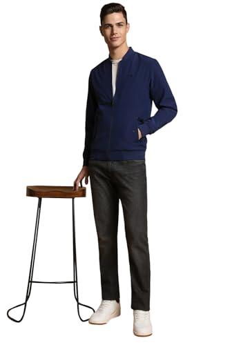 Allen Solly Men Navy Solid Full Sleeves Casual Jacket
