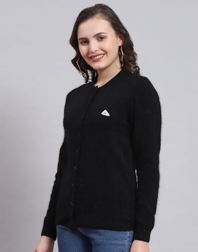 Monte Carlo Womens Angoora Solid Sweater (1230735Rn-168-44, Black, 3XL)
